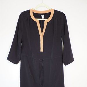 Old Navy Tan Black Three Quarter Sleeve Dress M